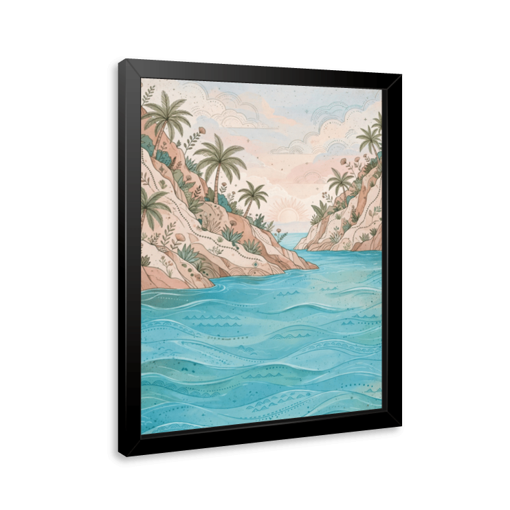 Quadro e poster Baía Tropical e Mar Turquesa - Quadrorama